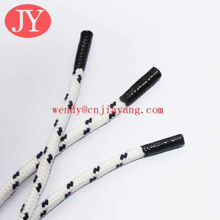 white color wholesale custom logo polyester cord with metal aglets yeezy
