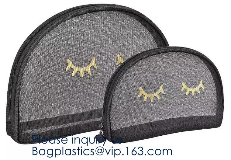Multipurpose Nylon Mesh Cosmetic Bag Makeup Travel Cases Pencil Case Travel Organizers,Pouch for Offices Travel Accessor