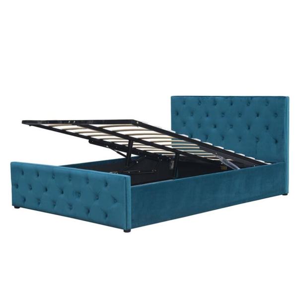 Buy cheap Headboard Footboard Tufted Storage Bed Fabric Button King Size Gas Lift from wholesalers