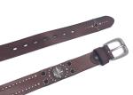 Studded Rivet Real Leather Punk Rock Belt For Male Brown Color
