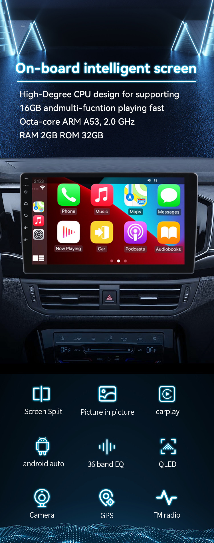 9" Toyota Android Car Stereo Android12 Touch Screen Car Radio For Toyota C-HR 2016-2019