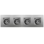 3500W Electrical Wall Socket European Standard Tempered Glass Panel Usb Wall