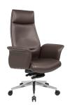 High Back Leather Ergonomic Office Chair , 1220mm TUV PU Leather Swivel Chair