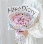 English Newspaper Flower Bouquet Wrapping Paper in 2 Colors for Gift Packaging