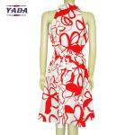 Summer elegant sleeveless hot style print girls dresses lady's ladies dinner