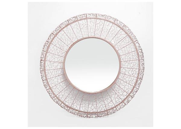 Buy cheap Modern Home Decor Round Mirrored Wall Art Rose Gold Hollowed-out Metal Frame from wholesalers
