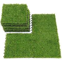 Buy cheap Interlocking Faux Grass Tiles for Artificial Grass Turf Size 300x300x22/25mm Drainage product