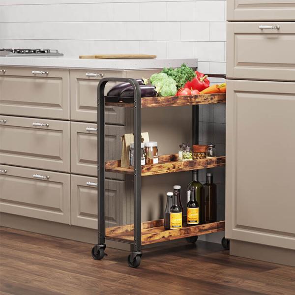 Buy cheap Serving Cart On Wheels, Narrow Kitchen Trolley, Industrial Design Rolling Cart, Small Rolling Cart, LRC66BX from wholesalers