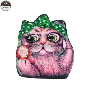 China Lovely Cat Custom Printed Patches , Sew On Style Screen Printed Patches on sale