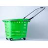 Buy cheap Stackable 4 Wheels Plastic Shopping Basket / Movable Cloth Shopping Trolley On Wheels from wholesalers