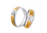 Diamond Double Color Stitching Women9 Men19 Wedding Pair Rings