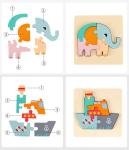 Baby 0.9cm Balance Forest Wooden Block Puzzle Toys Wooden Animal Jigsaw Puzzles