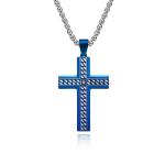 Custom Logo Cross Pendant Necklace in Stainless Steel Gold Plated for Christian