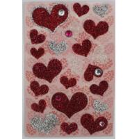 Buy cheap DIY Crystal Sparkly Heart Shaped Stickers , Kids Red Glitter Heart Stickers product
