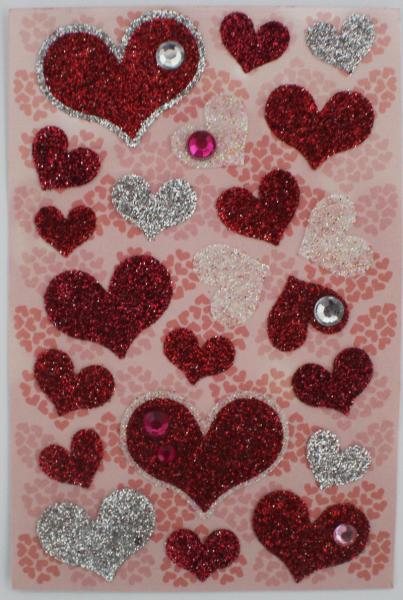 Buy cheap DIY Crystal Sparkly Heart Shaped Stickers , Kids Red Glitter Heart Stickers from wholesalers