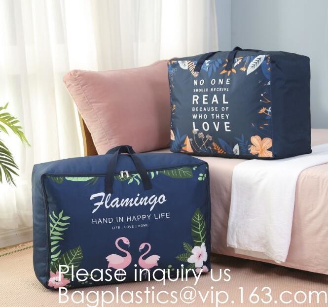 Household 100% Polyester Quilt Storage Bag Travelling Bag With Zipper For Clothes,Quilt storage bag, Quilt handle bag