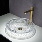 Bathroom Wash Basin Bowl Above Counter 450mm Crystal Clear Artistic