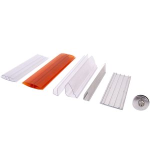 China Customized Polycarbonate Sheet Accessories Extruded Type Polycarbonate Panel Connectors on sale