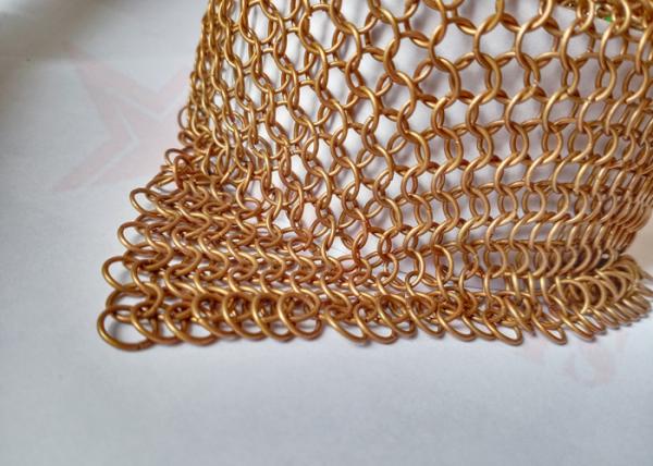 Buy cheap 8mm Architecture Chainmail Fabric In Copper Color from wholesalers