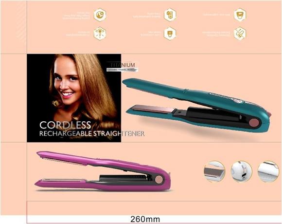 3D Floating Graphene Heating 25W 3.7V Rechargeable Hair Straightener