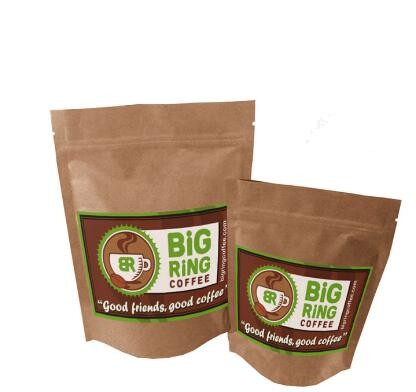 Flat Bottom Food Coffee Packaging Stand up k Pouch/Brown Kraft Paper Bag