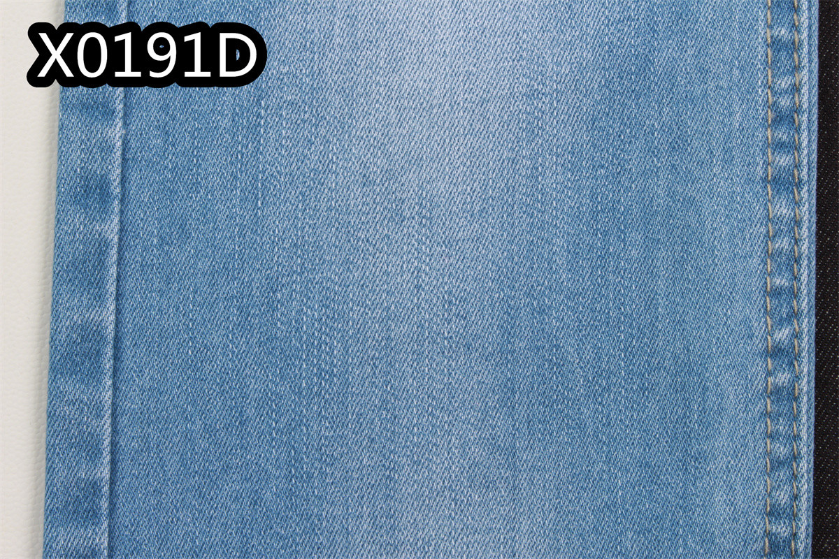 Sanforizing Denim Fabric Rolls Of Fabric Dyed Denim 10 Oz Dual Core 2% Spandex