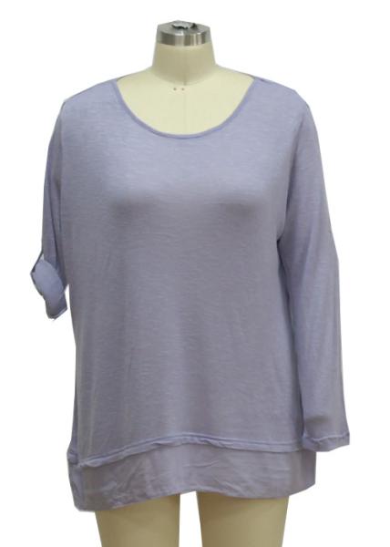 Buy cheap Adjusted Women'S Long Sleeve Crew Neck T Shirts , Lavender Womens Casual T Shirts from wholesalers