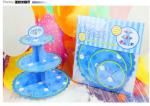Party Children's Birthday Decoration Paper Blue Petal Folding Cake Stand Three