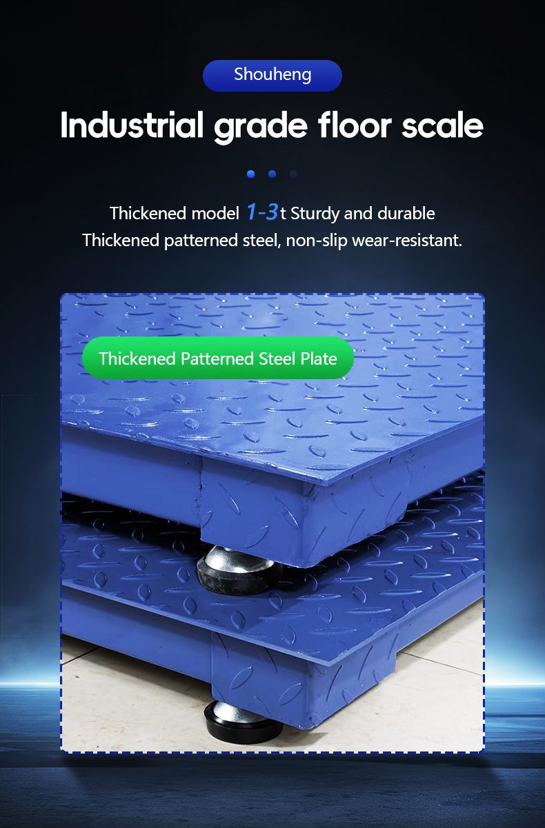 Industrial Platform Floor Scale with LED Display and Lithium 7.4V/4000mA Battery by Sohe