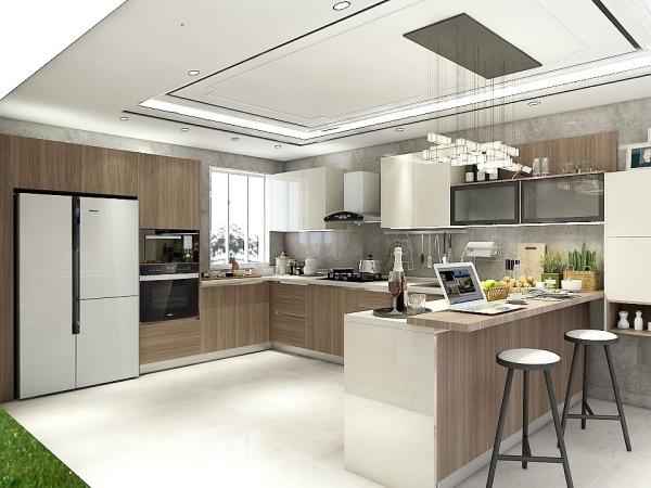 Buy cheap Melamine Lacquer Ready Assembled Modern Kitchen Cabinet Cream from wholesalers