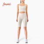 High Waist 210 gsm Ribbed Yoga Activewear Sets Workout Shorts Gym Fitness Set