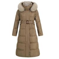 Buy cheap Custom Clothing Factory China Women'S Slim Down Jacket Long Winter Coat Hooded product