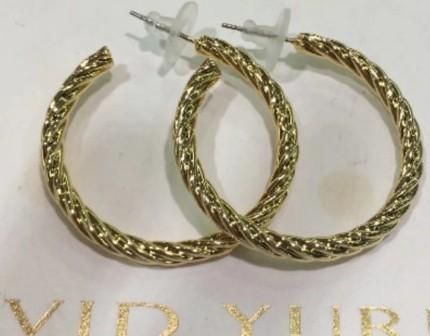 Buy cheap (E-70)Women's Jewelry Gold Plated Twist Cable Hoop Earrings for Women Gift from wholesalers