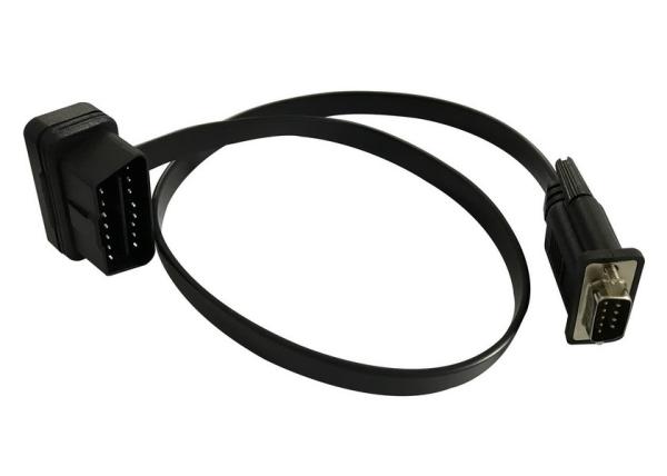 Buy cheap OBD2 OBDII 16 Pin J1962 Male to DB9 Pin Male Connector Flat Cable from wholesalers
