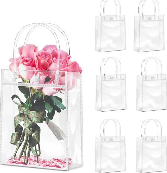 Buy cheap Custom Bag Logo PVC Gift Packaging Snap Closure Plastic PVC Clear Gift Tote Bag from wholesalers