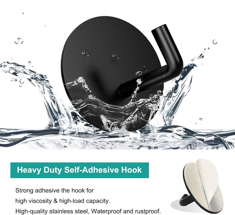 Sturdy Stainless Steel Strong Adhesive Heavy Duty Waterproof Shower Hook Adhesive Wall Hooks