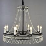 E14/E12 Black iron candle chandelier with K9 crystal (WH-CI-78)