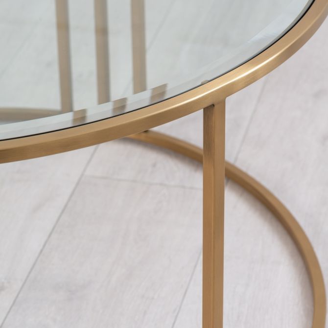 Round Glass Top Center Tables with Storage Perfect Addition to Living Room Furniture