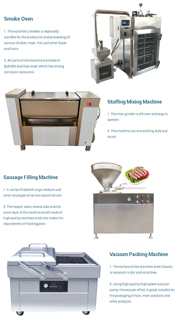 Commercial 1/6 Ham Sausage Production Line 2100*920*1040mm