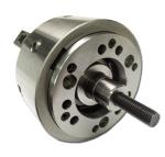 KM Open Center Power Chucks feature centrifugal force compensation for high
