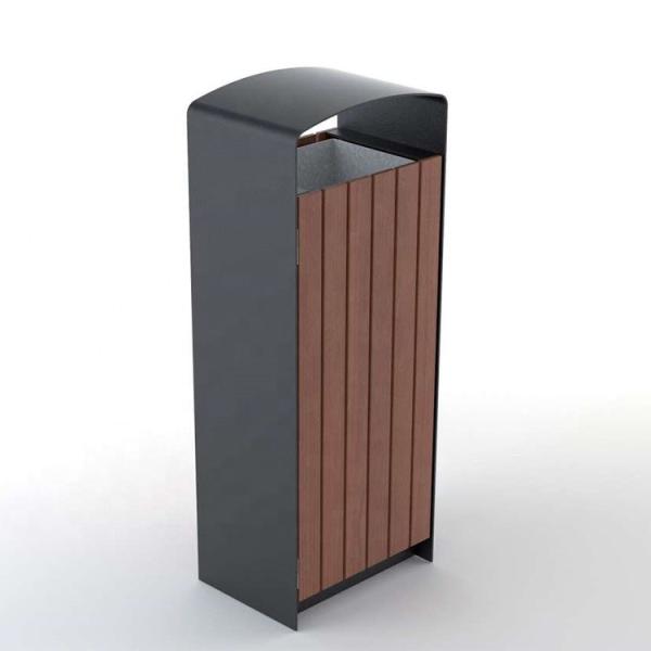 Buy cheap Rectangle 250mm Width 30L Outdoor Wooden Trash Can from wholesalers