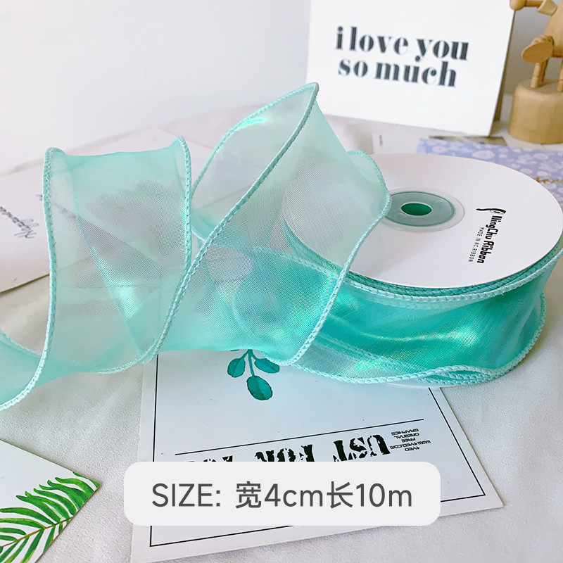 40mm Polyester Organza Ribbon With Satin Edge Shinny Pink Organza Ribbon