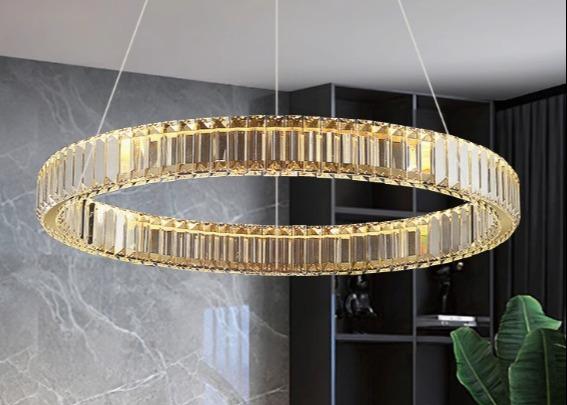 Buy cheap Crystal Chandelier Round Led Hotel Room Lighting Gold stainless steel Lamp from wholesalers