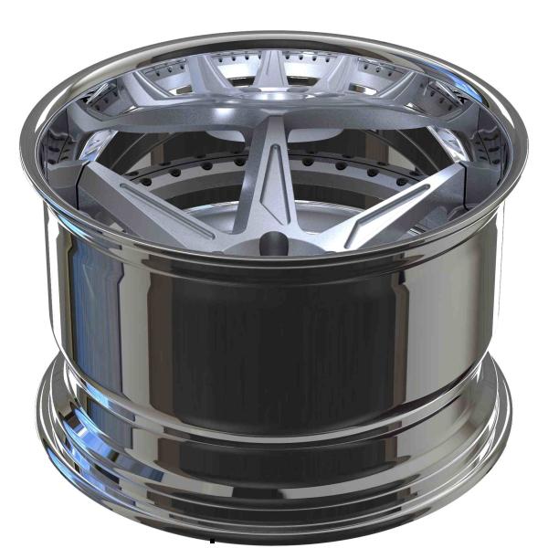 Buy cheap Silver Deep Concave Forged Wheels 3 Piece 18 Inch Big Lip Rim from wholesalers