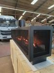 Three-sided gas fireplace Propane Gas Natural Gas Fireplaces European Black