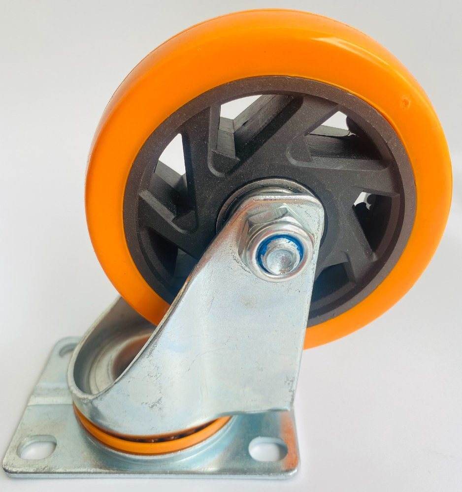 75mm 3inch Orange Industrial Trolley Furniture PU/PVC Caster Wheel