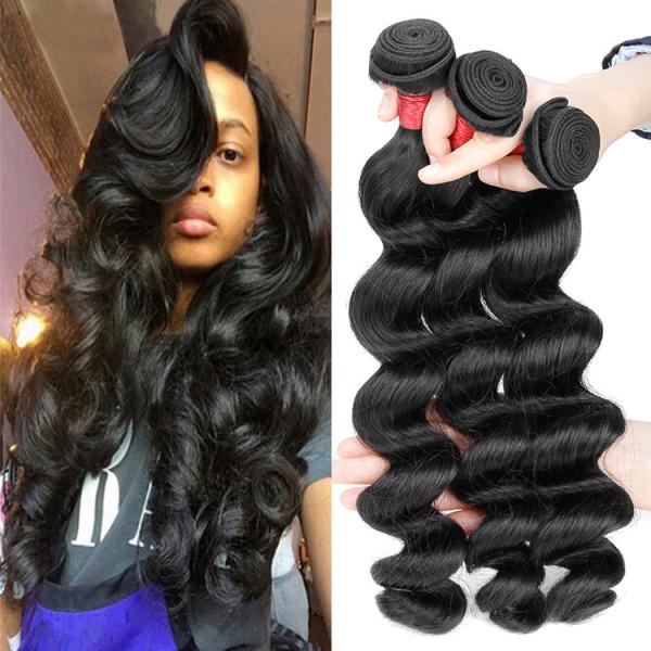 Buy cheap Pure Color Peruvian Human Hair Bundles No Shedding Peruvian Loose Wave Hair 3.5OZ Weight from wholesalers