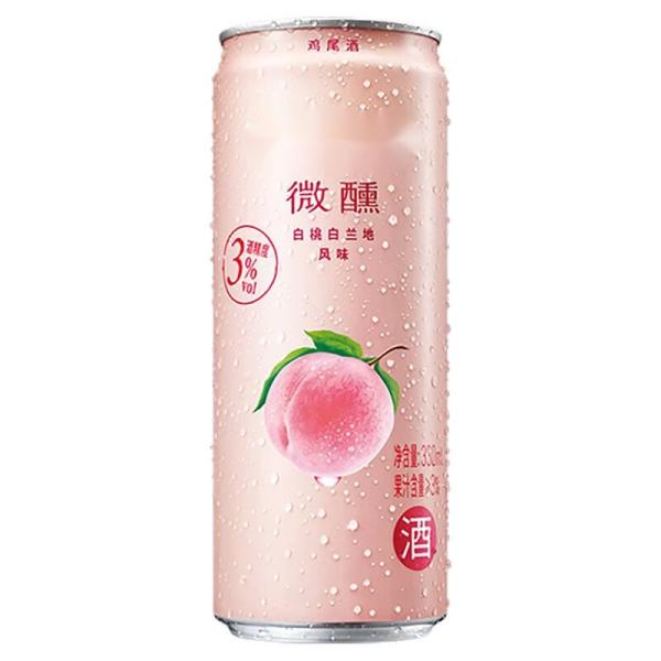 Buy cheap 330ml White Peach Flavor 3%ALC/VOL Alcoholic Beverage Canning Custom Cylindrical Cocktail Cans Logo Printed from wholesalers