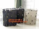 dirty clothes storage flower printed canvas folding basket ,laundry basket,