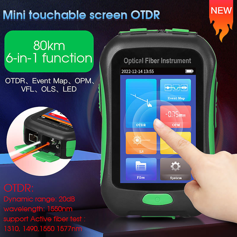 OPM VFL OLS LED Optical Fiber Instrument OTDR Active Live Test 1550nm 20dB 80KM
